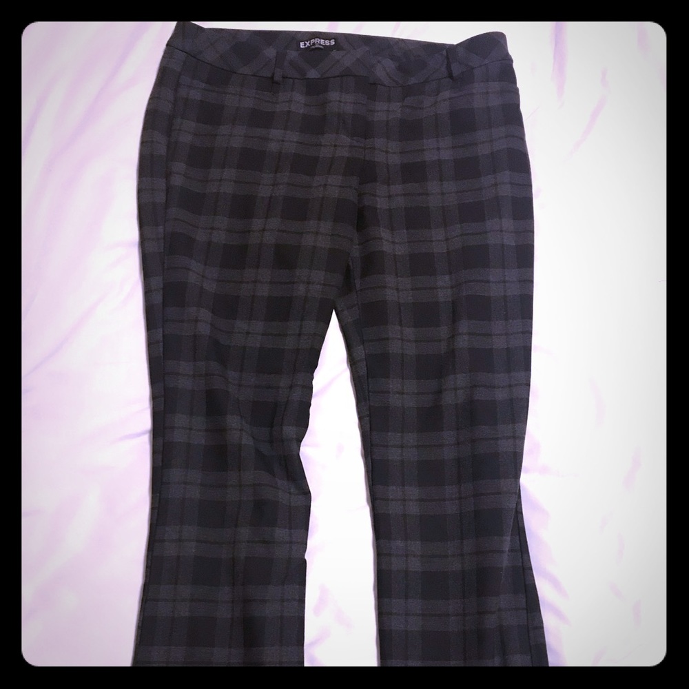 Express black and grey plaid dress pants